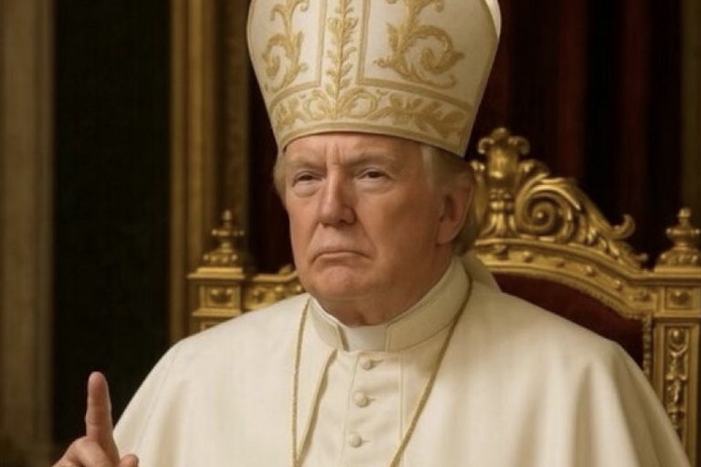 AI photo of Donald Trump as the pope.