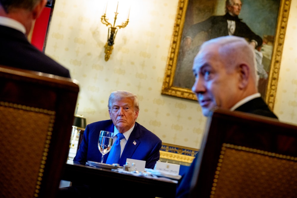 Israeli Prime Minister Benjamin Netanyahu and Trump at the White House