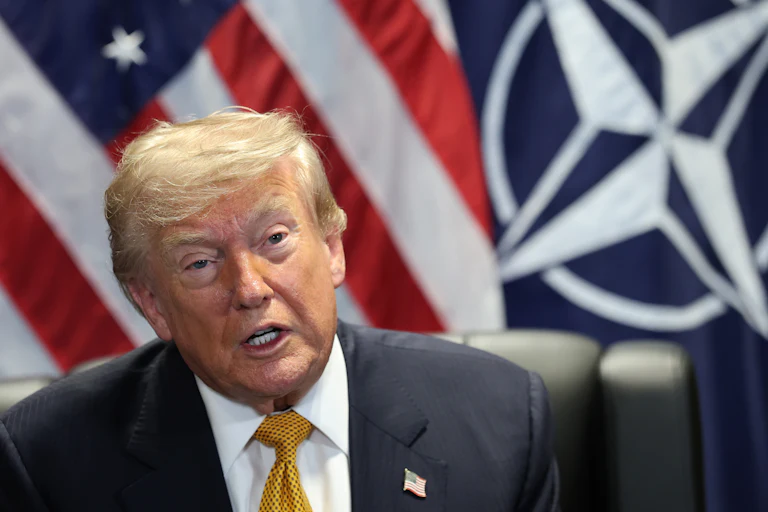 Donald Trump at the NATO summit in Ankara, Turkey