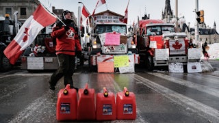 Truckers protest Covid-19 restrictions in Ottawa.