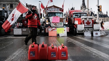Truckers protest Covid-19 restrictions in Ottawa.
