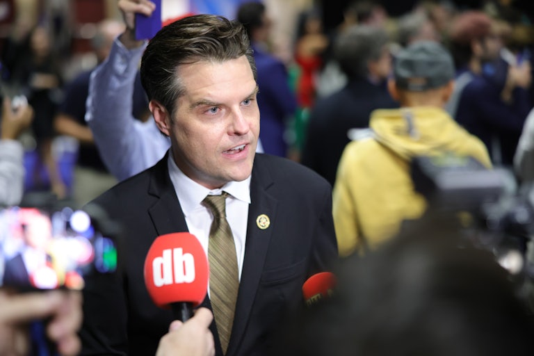 Matt Gaetz speaks to reporters