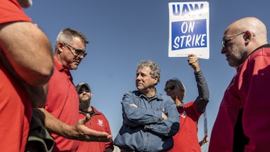 Sherrod Brown and UAW members