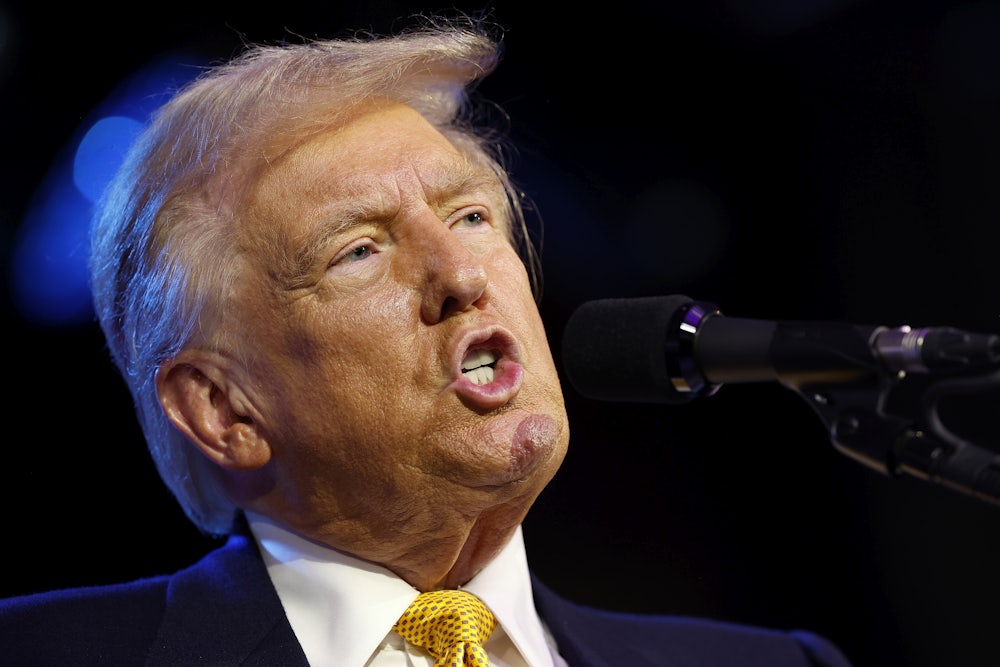 Donald Trump grimaces