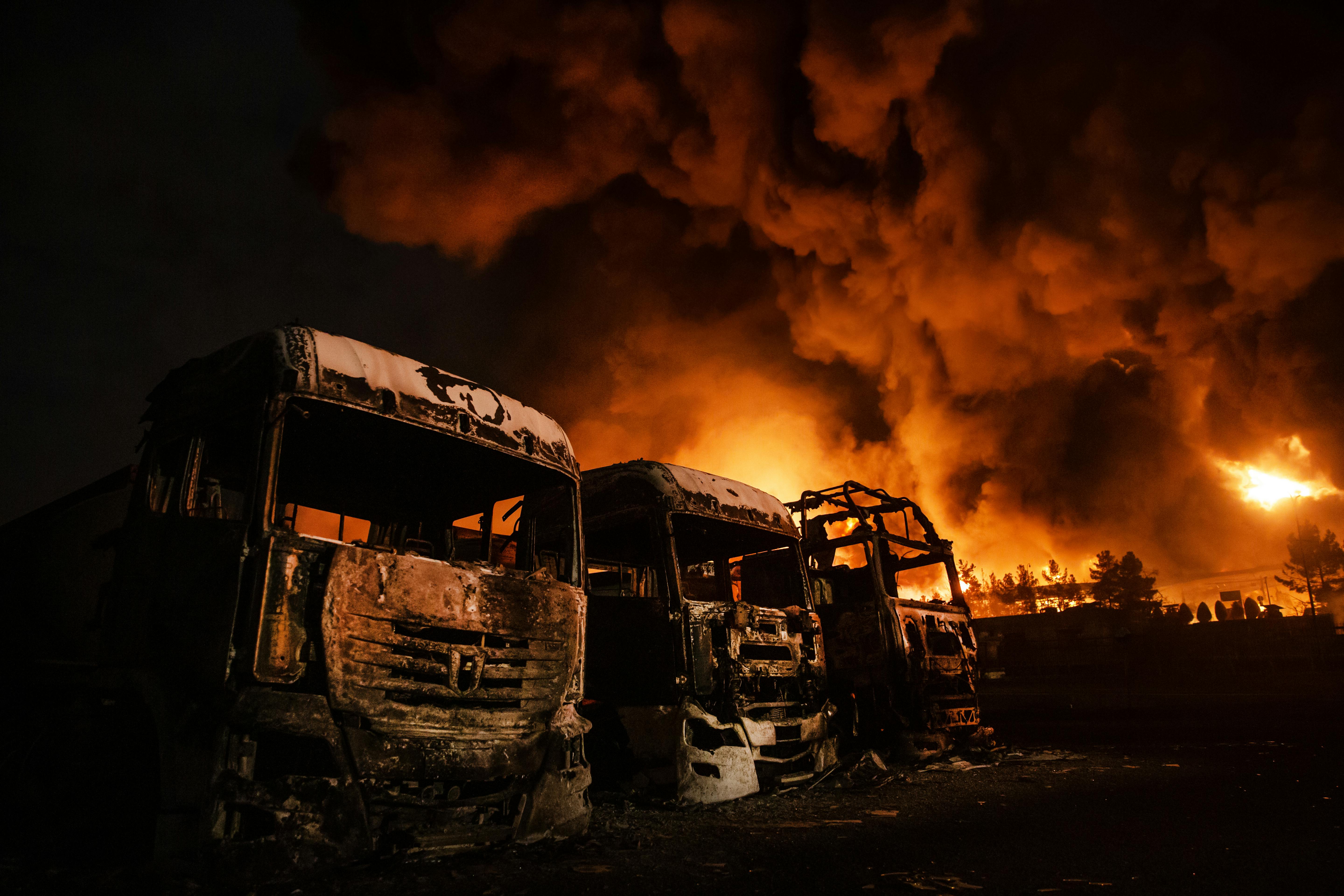Fire breaks out at the Shahran oil depot after U.S. and Israeli attacks in Tehran, Iran.