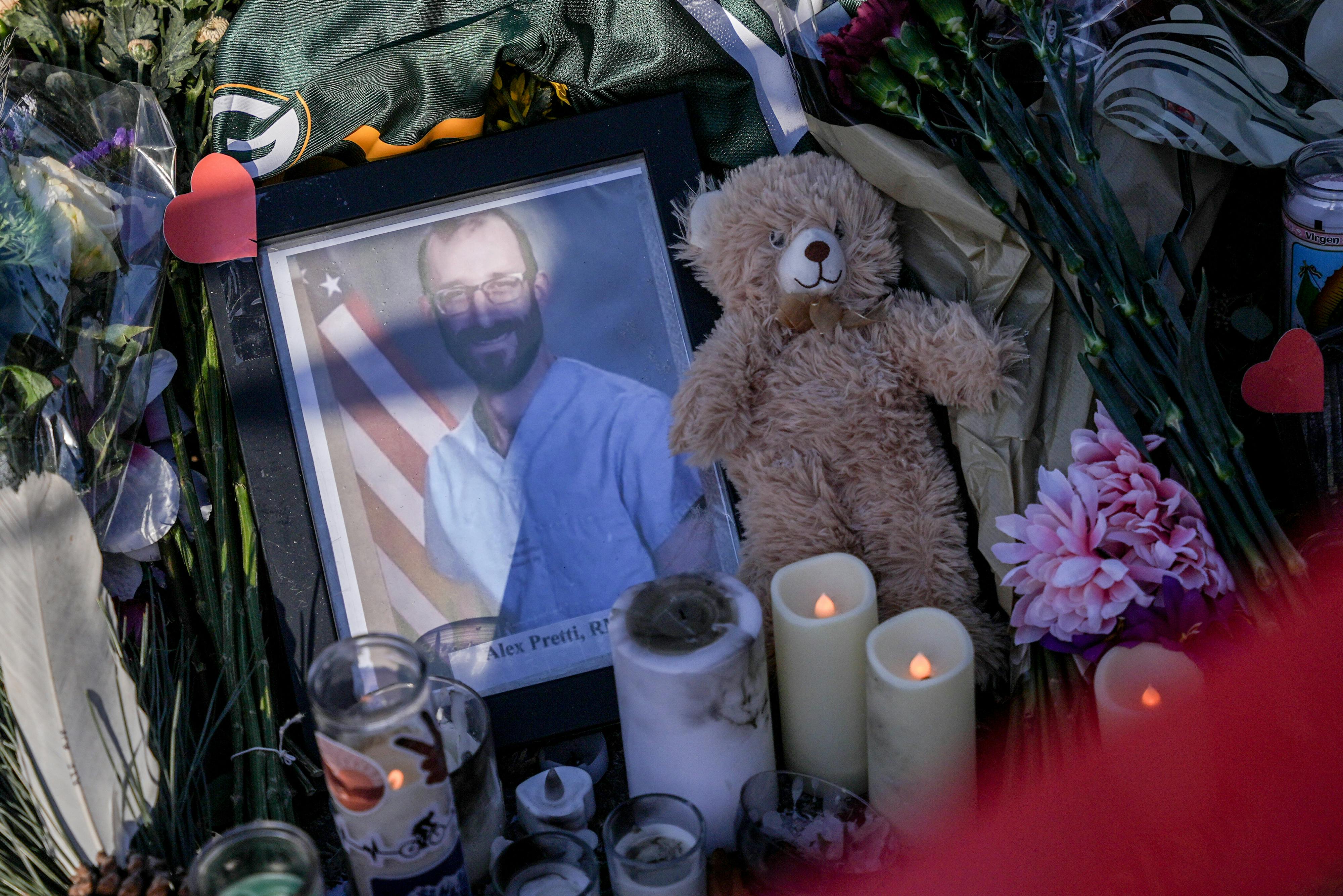 A photo of Alex Pretti at a memorial