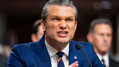 Defense Secretary Pete Hegseth speaks into a microphone during a Senate hearing