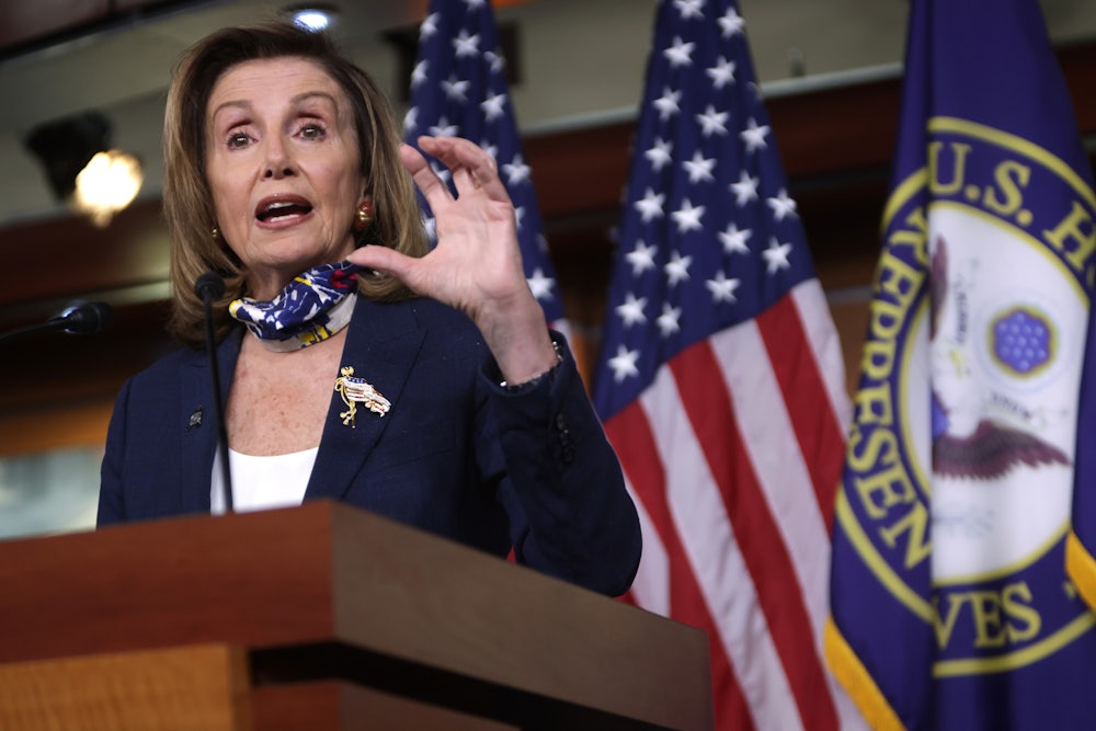 Speaker of the House Nancy Pelosi speaks during a news conference on Capitol Hill in Washington, DC