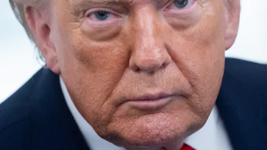 Donald Trump glares angrily