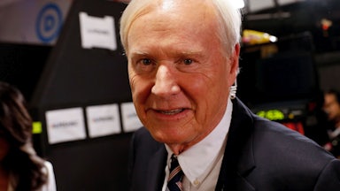 Chris Matthews in the spin room after the Democratic Presidential Debate at the Fox Theatre on July 31, 2019 in Detroit, Michigan.