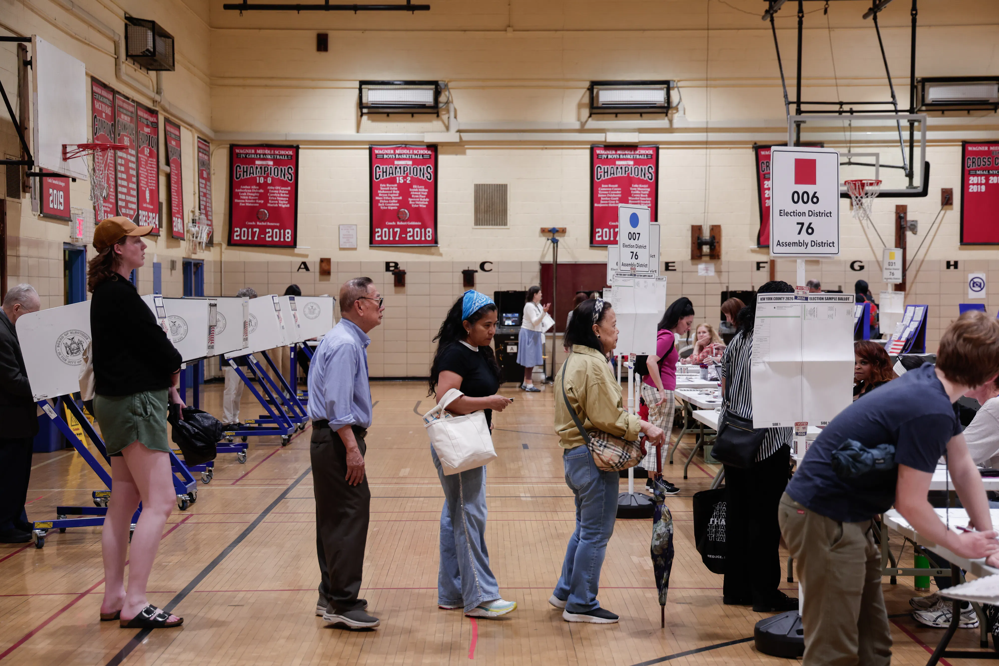 Voters cast their ballots in New York’s election