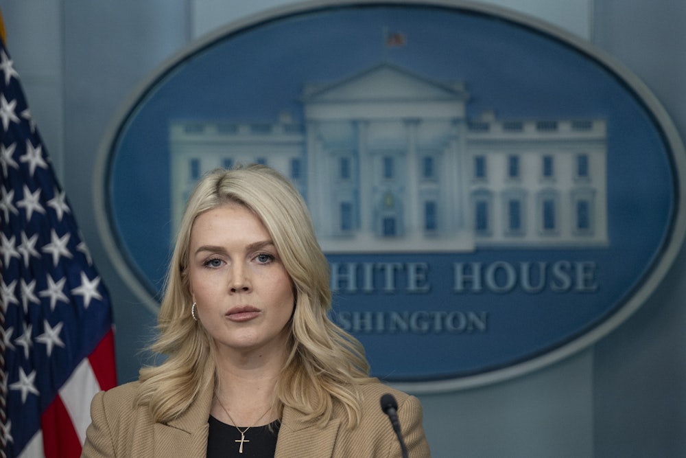 Karoline Leavitt looks angry