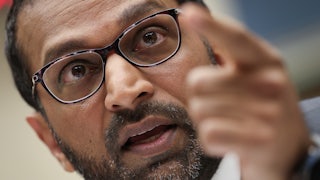 FBI Director Kash Patel points while speaking