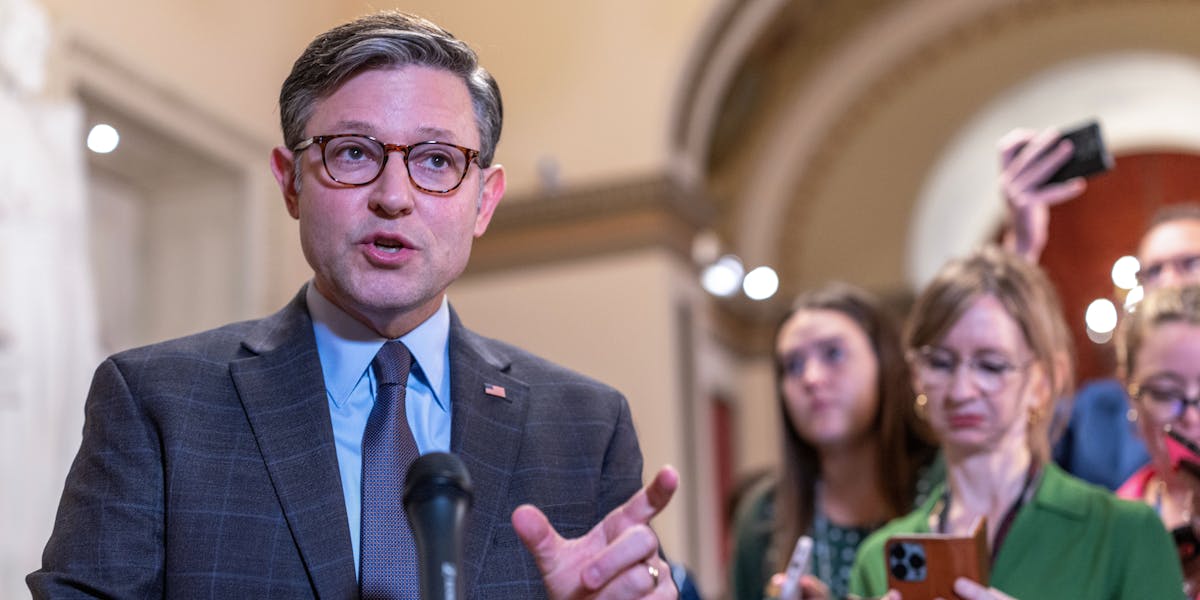 Mike Johnson Blames Shutdown on “No Kings” Protest in Absurd Rant | The New Republic