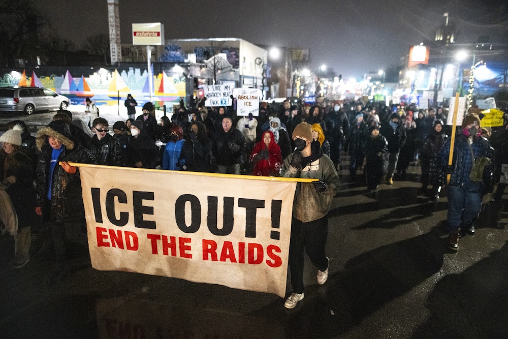 A protest of ICE in Minneapolis
