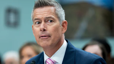 Transportation Secretary Sean Duffy looks to the side during a congressional hearing