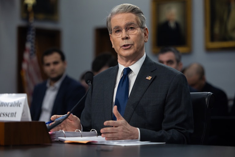 Treasury Secretary Scott Bessent speaks in a congressional hearing