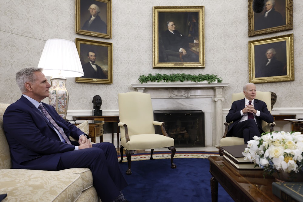 House Speaker Kevin McCarthy and President Biden in the Oval Office