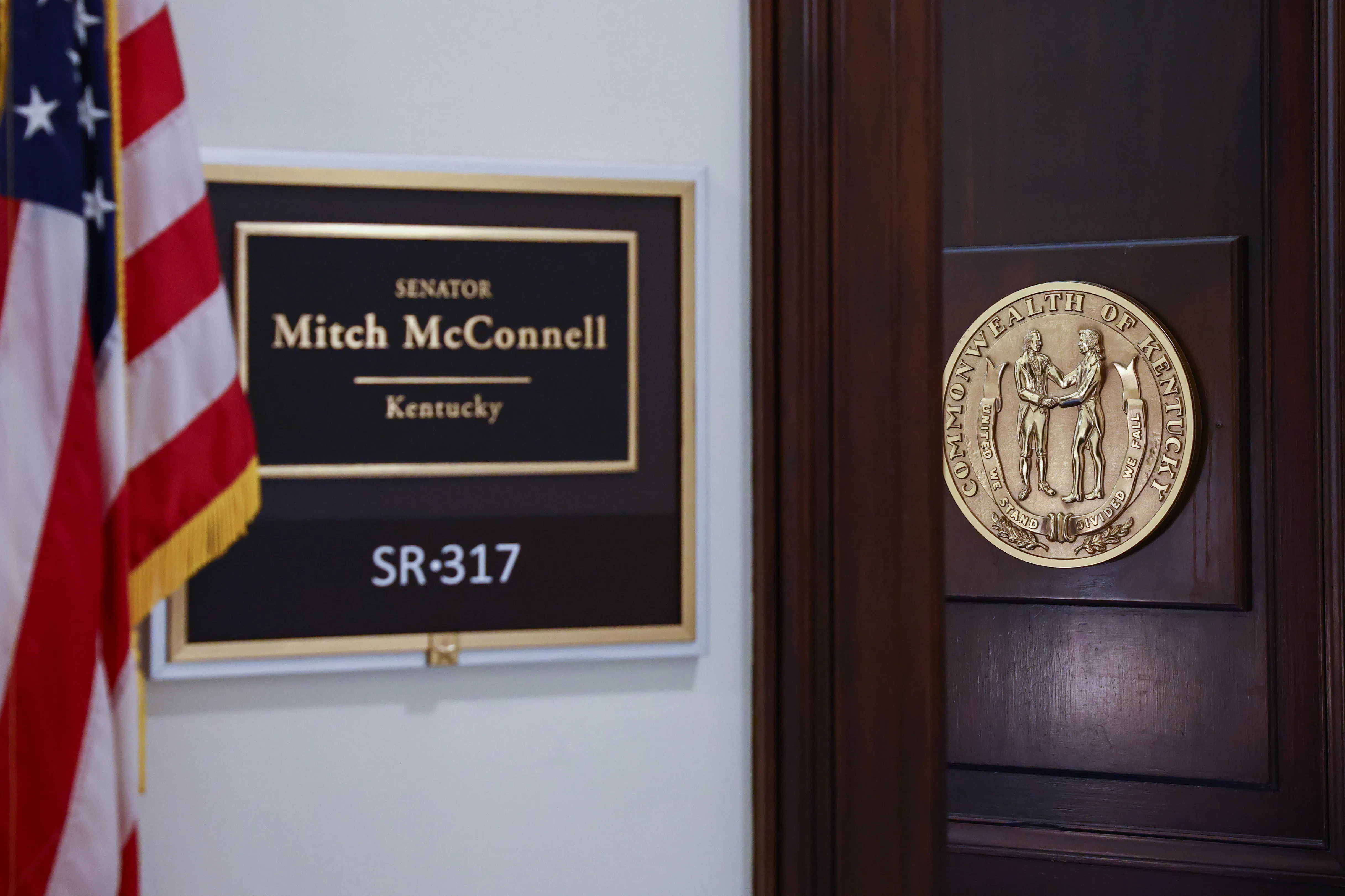 Senator Mitch McConnell's office door
