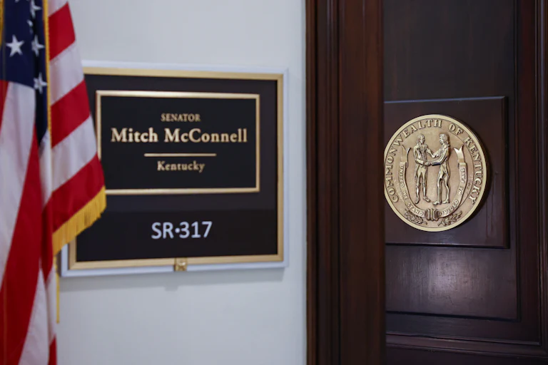 Senator Mitch McConnell's office door