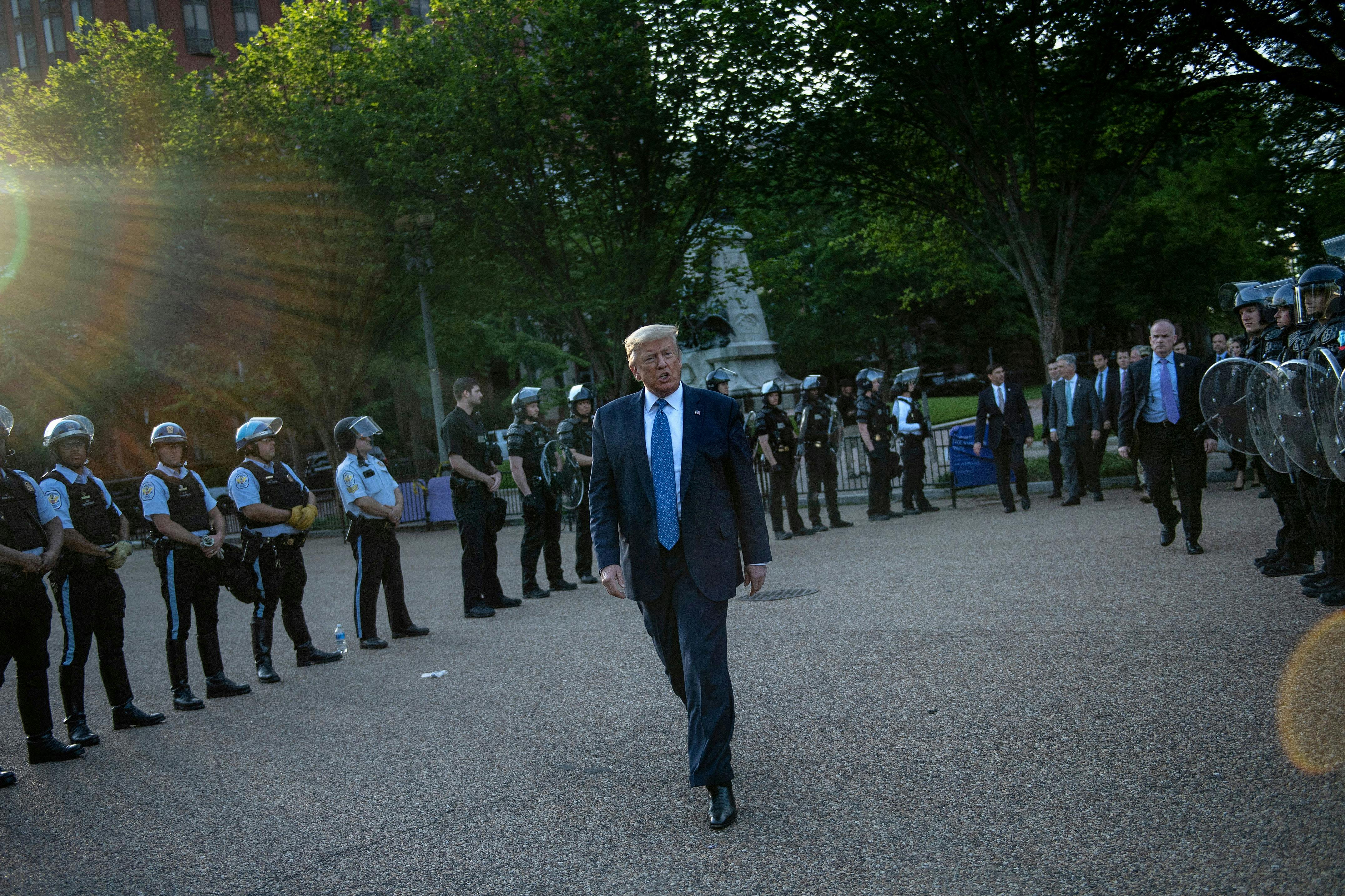 Trump crosses Lafayette Square 