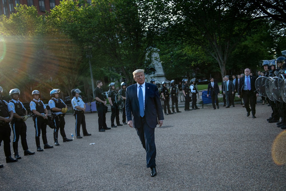 Trump crosses Lafayette Square