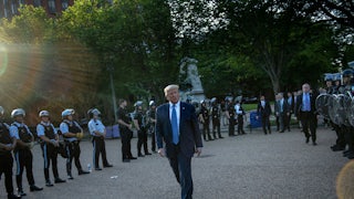 Trump crosses Lafayette Square