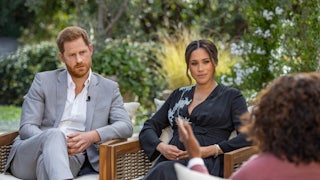 Oprah Winfrey interviews Prince Harry and Meghan Markle during her primetime television special.