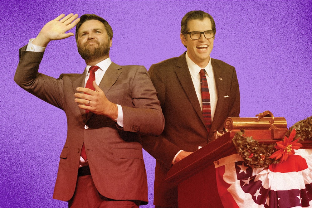 Collage of J.D. Vance and Jonah Ryan