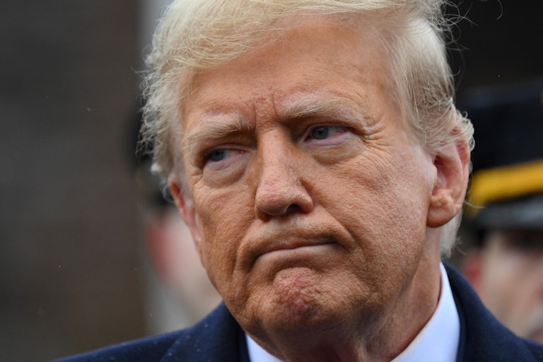 Donald Trump frowns