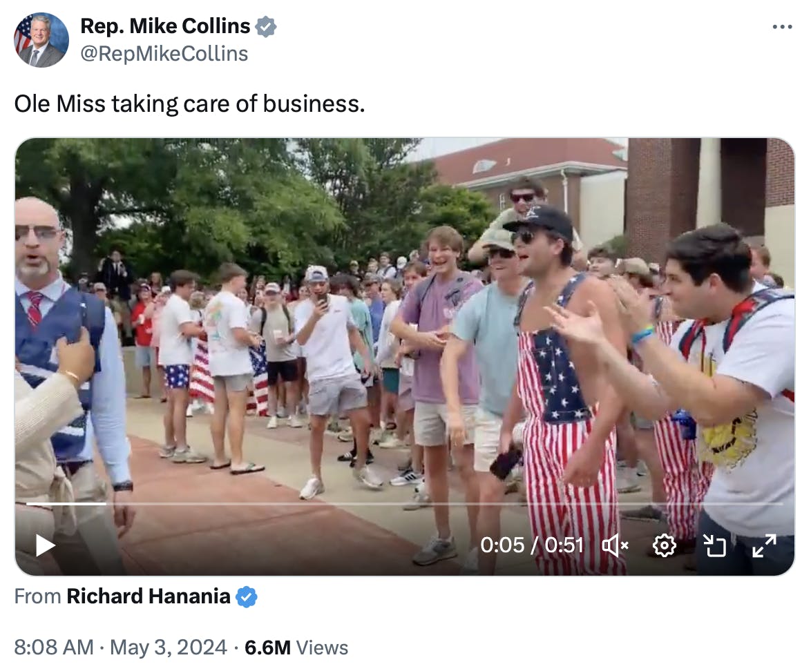 Republican Rep. Cheers Students’ Racist Response to Gaza Protester 