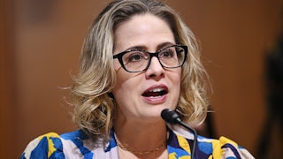 A close-up of Arizona Senator Kyrsten Sinema.