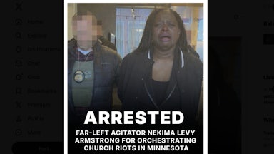 A screenshot of the AI-altered image of Nekima Levy-Armstrong's arrest that the White House posted on X