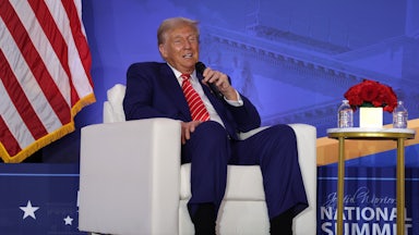 Donald Trump speaks during the 2024 Joyful Warriors National Summit in Washington, D.C.