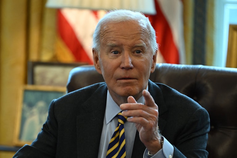 Joe Biden points while speaking