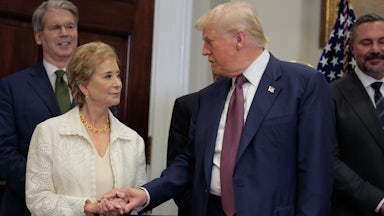 Trump with Education Secretary Linda McMahon