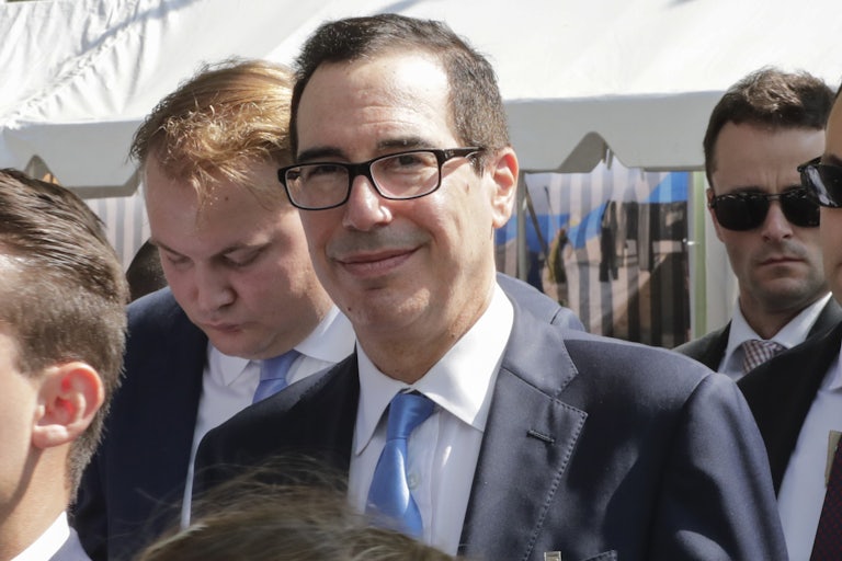 Steven Mnuchin smiles at the camera