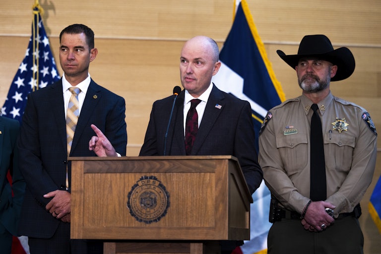 Utah Governor Spencer Cox at a press conference.