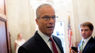 Senator John Thune speaks to reporters in the Capitol