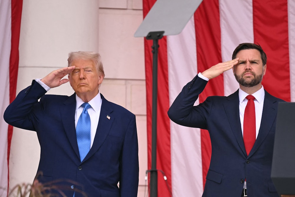 Trump and Vance salute