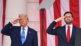 Trump and Vance salute