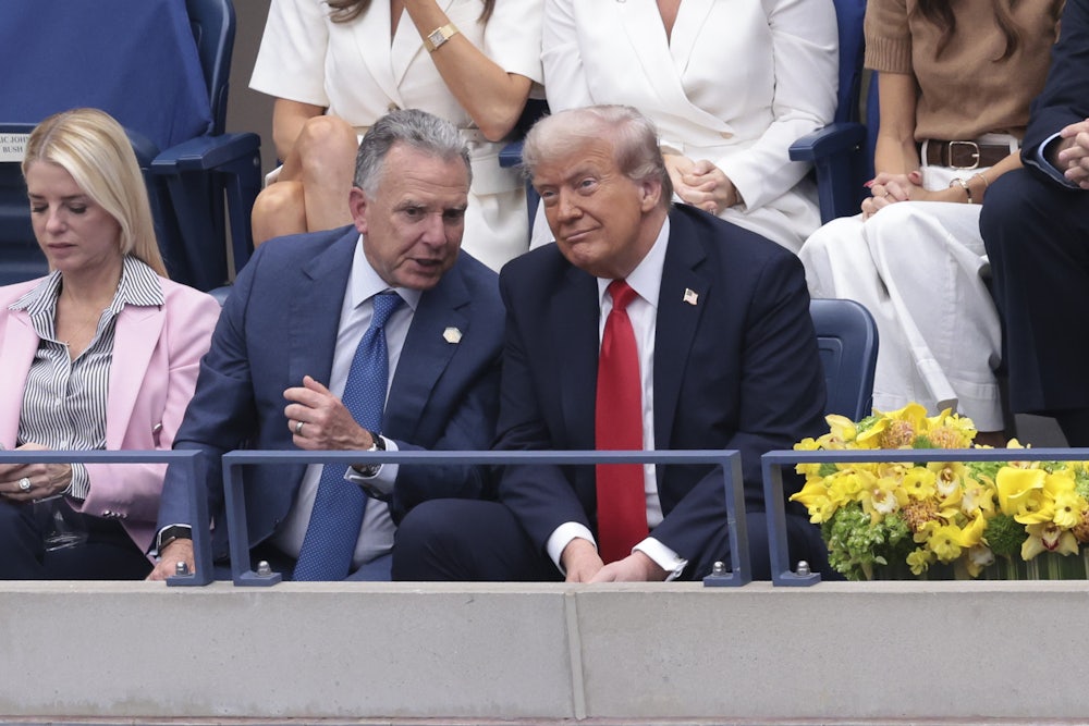 Donald Trump and Steve Witkoff attend the men’s final of the 2025 U.S. Open Tennis Championships.