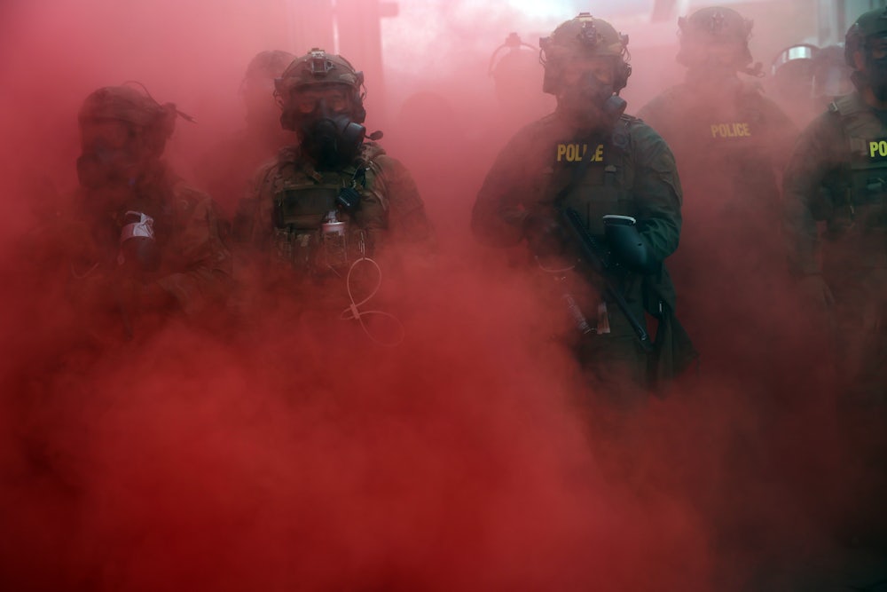 On October 04, federal agents deployed a smoke grenade on protesters outside a U.S. Immigration and Customs Enforcement facility in downtown Portland, Oregon.