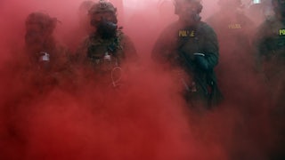 On October 04, federal agents deployed a smoke grenade on protesters outside a U.S. Immigration and Customs Enforcement facility in downtown Portland, Oregon.