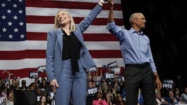 Abigail Spanberger at a campaign event with Barack Obama