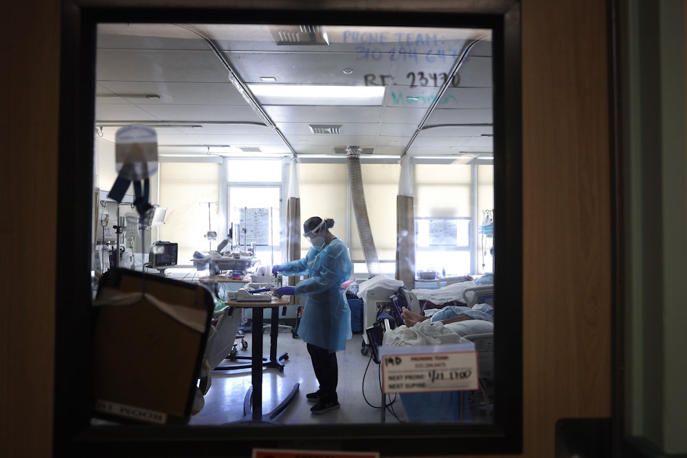 a nurse in a covid ward