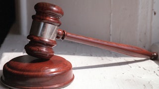 A gavel from the Newburyport District Courtroom.