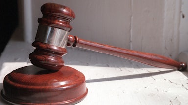 A gavel from the Newburyport District Courtroom.