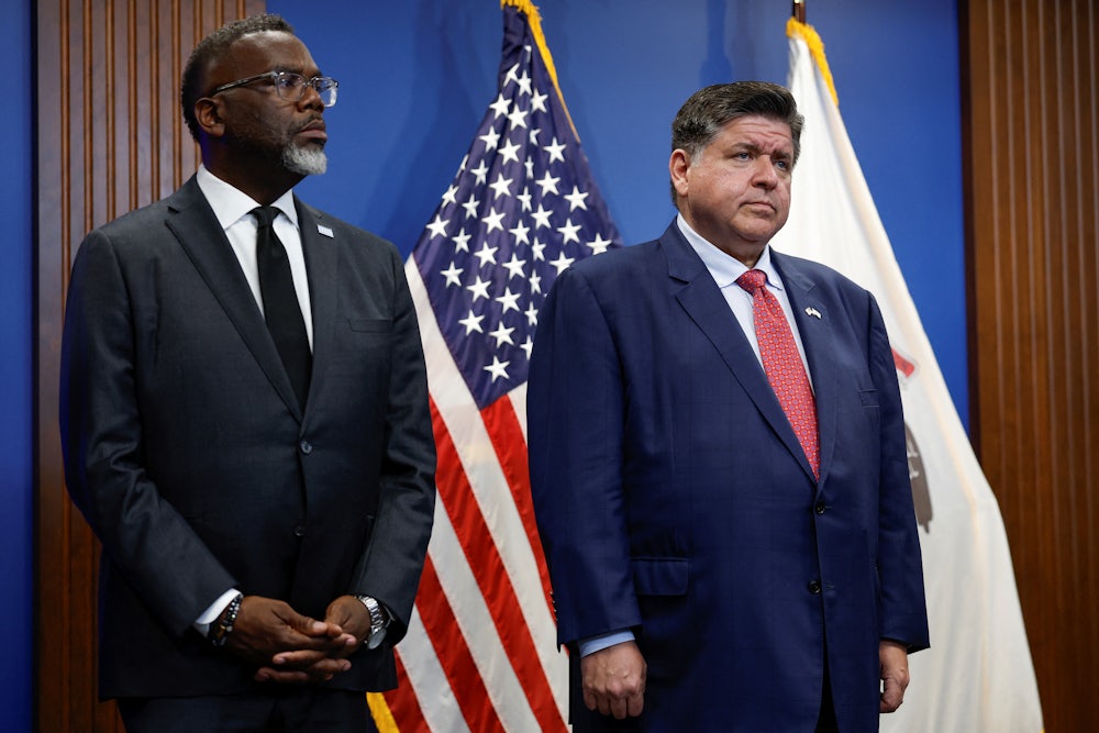 Illinois Governor JB Pritzker and Chicago Mayor Brandon Johnson