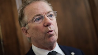 Senator Rand Paul speaks to reporters in the Capitol